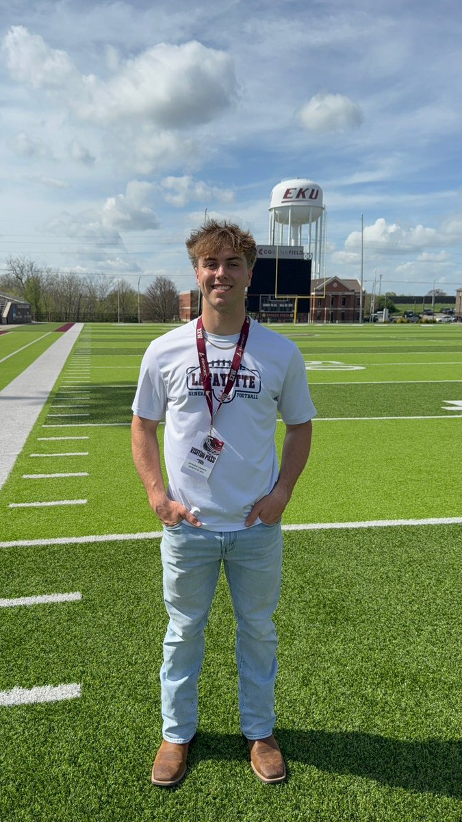 jackson_grantz's tweet photo. Had a great day at @EKUFootball Junior Day! Thank you @CoachDerekDay for the invite! @jaxegan_eku @YetteFootball @CoachABailey @MandiBaldufnsr @CoachHulmes https://t.co/xSHf0DJ3Sn