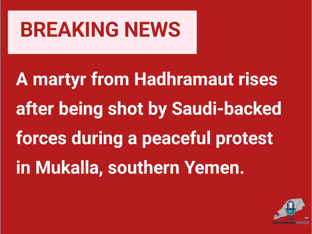 SouthVoiceEN's tweet photo. 🔴 #Breaking
A martyr from Hadhramaut rises after being shot by Saudi-backed forces during a peaceful protest in Mukalla, southern Yemen.
#SouthYemen
#Hadramot https://t.co/NJCMqaYkdn
