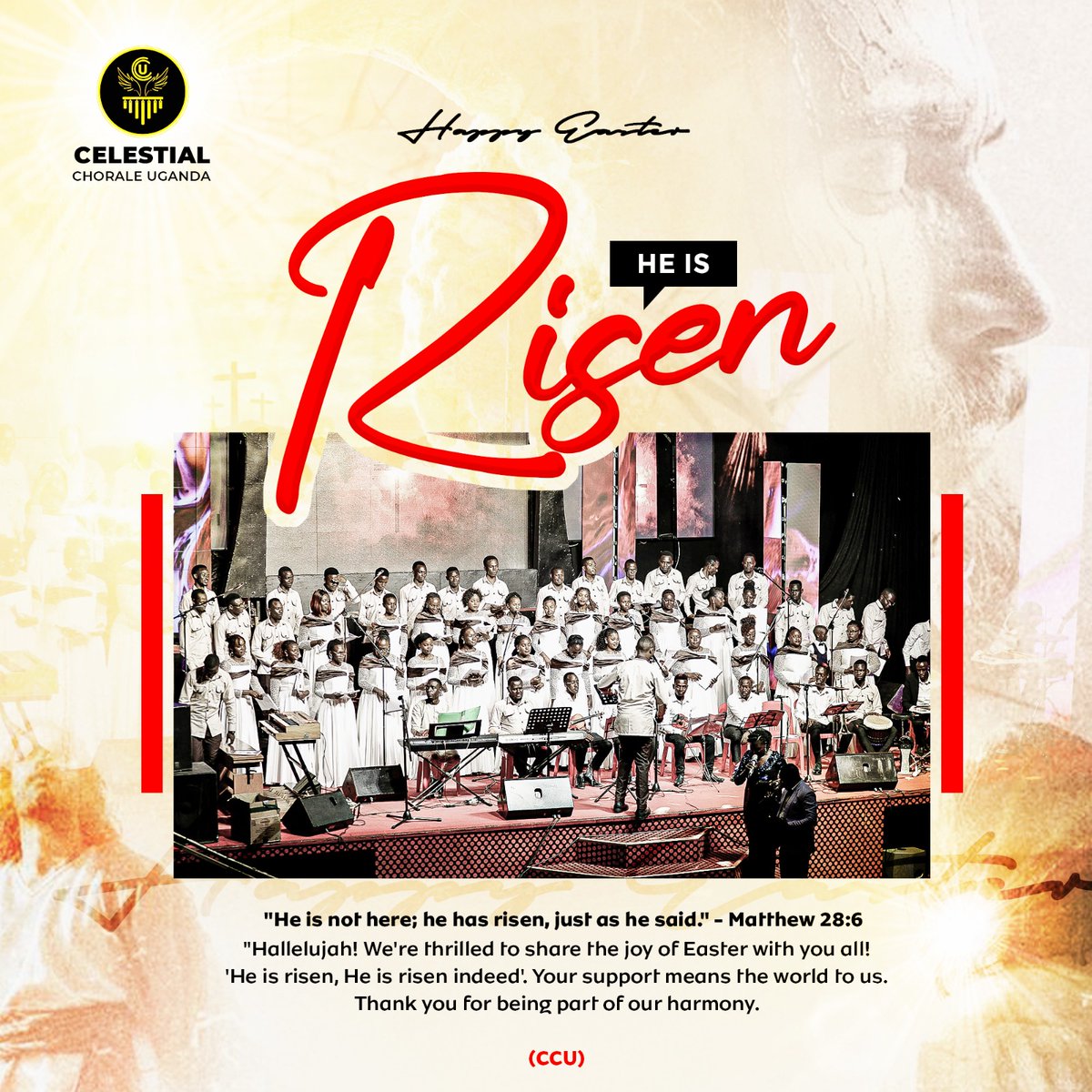 “He is not here; he has risen, just as he said." - Mathew 28:6
Hallelujah! We’re thrilled to share the joy of Easter with you all!
Thank you for being part of our harmony. <a href="/Munnamasaka256/">Herbert Muyomba</a>