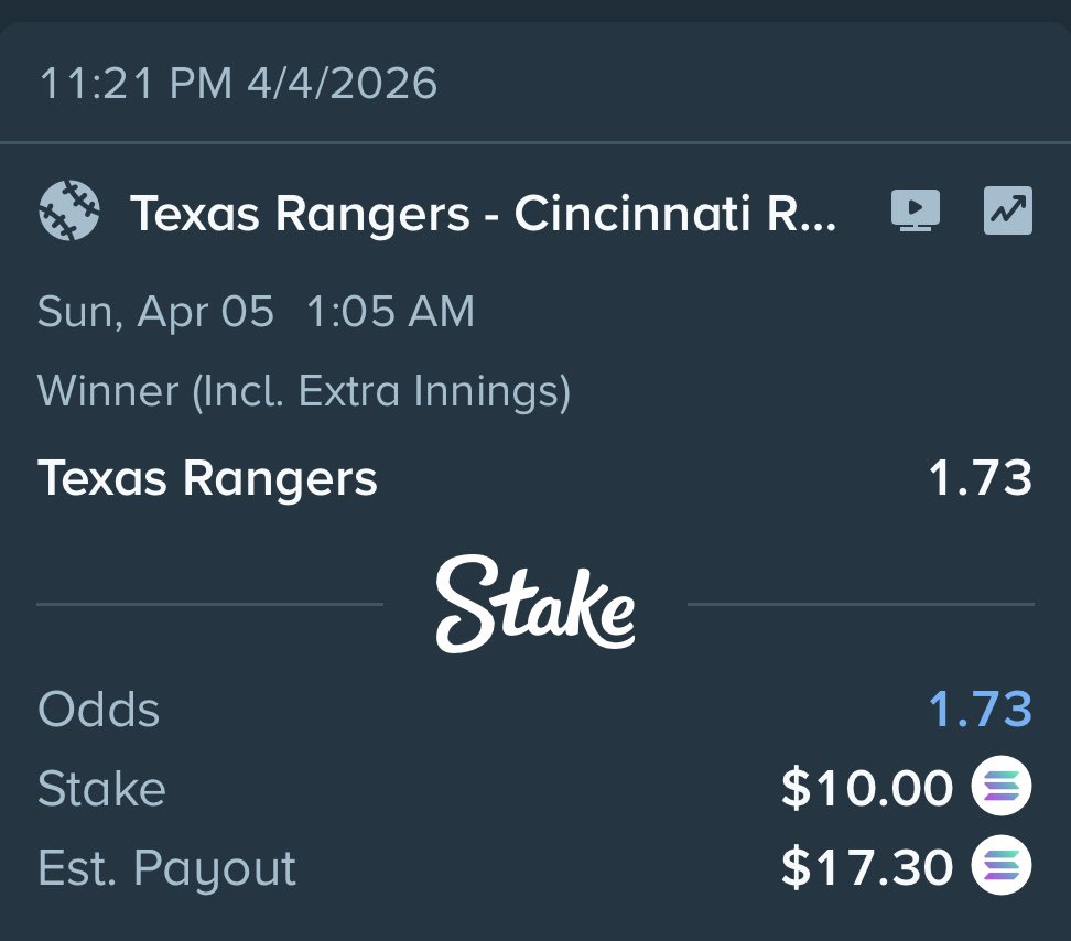 SBA_Headquarter's tweet photo. 🪜Day 1 $10 → $10,000 Challenge🪜

🇺🇸𝗠𝗟𝗕
Texas Rangers ML @ -137

1️⃣$10 → $17.3

💚LIKE = GOOD LUCK https://t.co/y72s5xkM9O