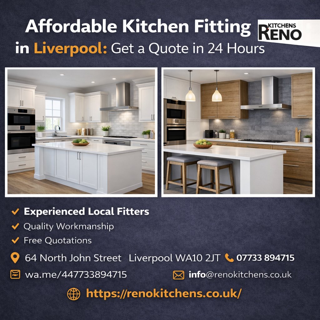 Ren0Kitchens's tweet image. Affordable kitchen fitting in Liverpool with fast turnaround. Get reliable installation and clear pricing from Reno Kitchens.
Book your quote today
🌐 renokitchens.co.uk
📲 wa.me/447733894715
 #Liverpool #KitchenInstallation #KitchenFitters