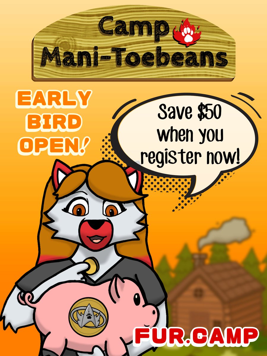 MBFurCamp's tweet photo. EARLY BIRD PRICING is available NOW!
Don't miss out on your chance to save. Registration includes food &amp; cabin accommodations for 3 nights.
Check it out at https://t.co/C4HPv63qKi https://t.co/6DDUpknpnb