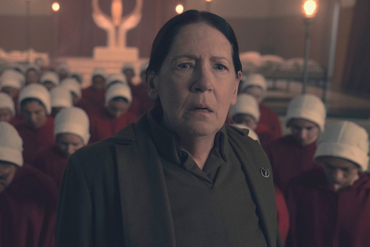 HandmaidsOnHulu's tweet photo. Aunt Lydia's always had a watchful eye. Ready for her next chapter to begin? https://t.co/naW2JNTmXZ