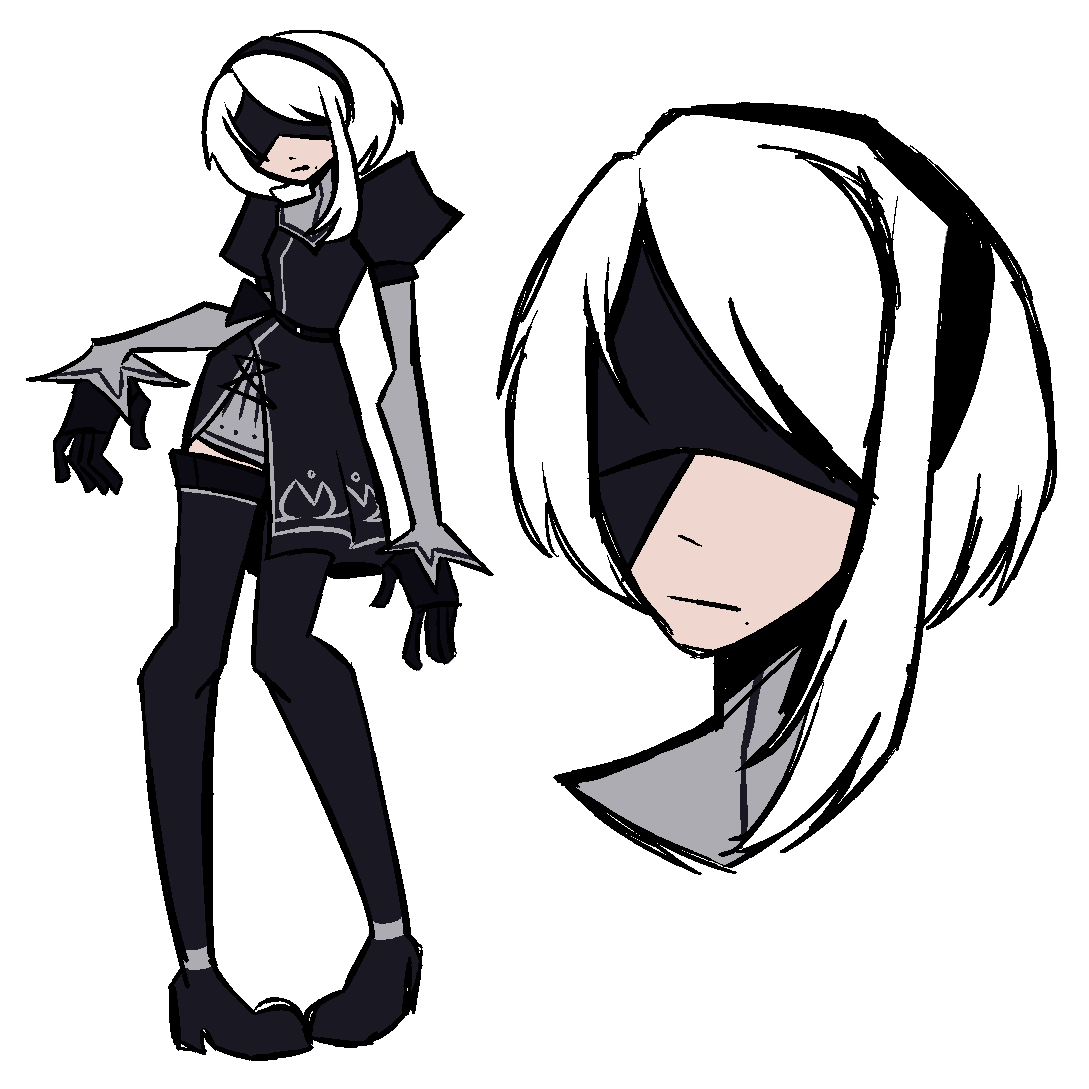 decaying_fears's tweet photo. ik im late srry gng

But as a actual gift for April fools the design for 2b was revealed 

Maded by @purplelolzzz 
#DecayingFearsKT https://t.co/vD7VPYuJig
