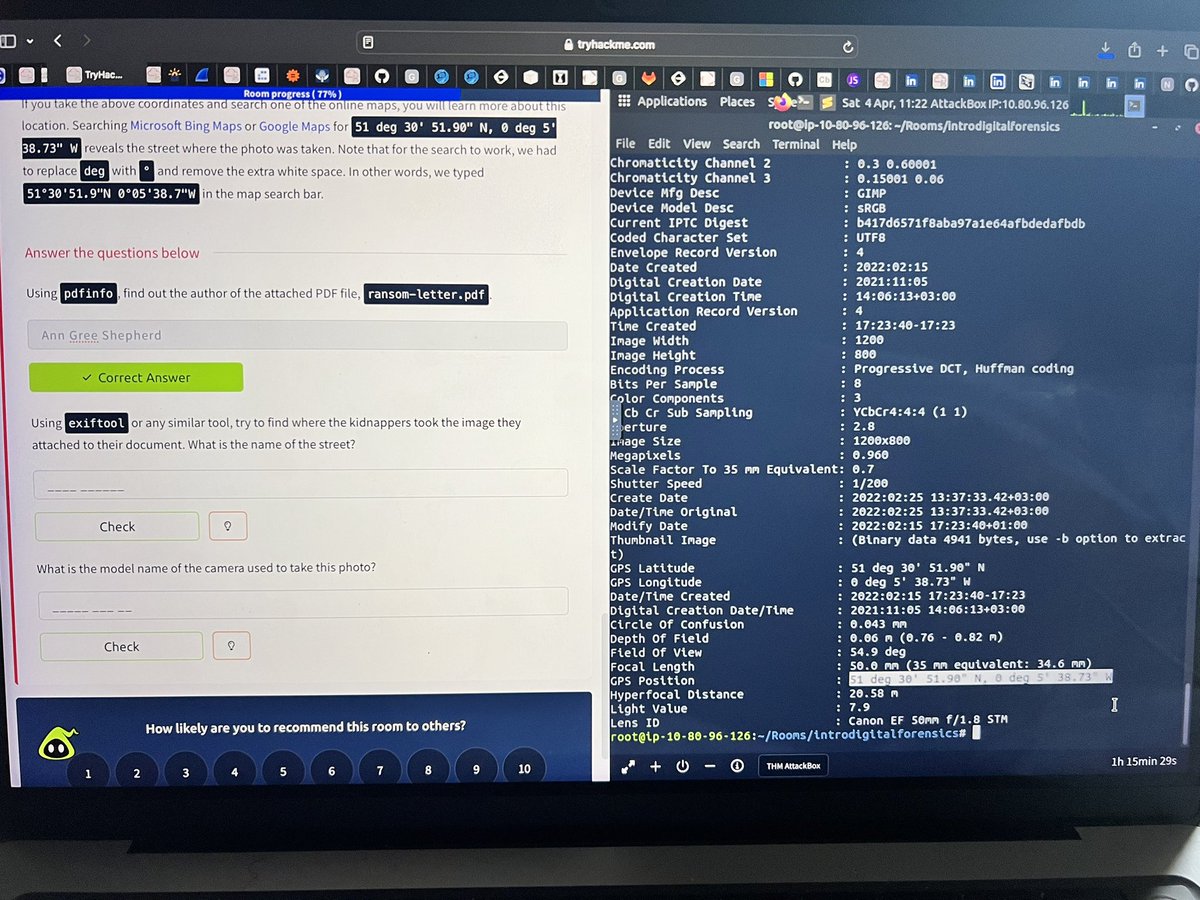 peachnez28's tweet image. Day 94: Road to being a Cybersecurity Analyst🛡️ 
I completed the digital forensic fundamentals room and almost wrapping up on Incident Response fundamentals room on THM.
Cc: @segoslavia #CyberSec