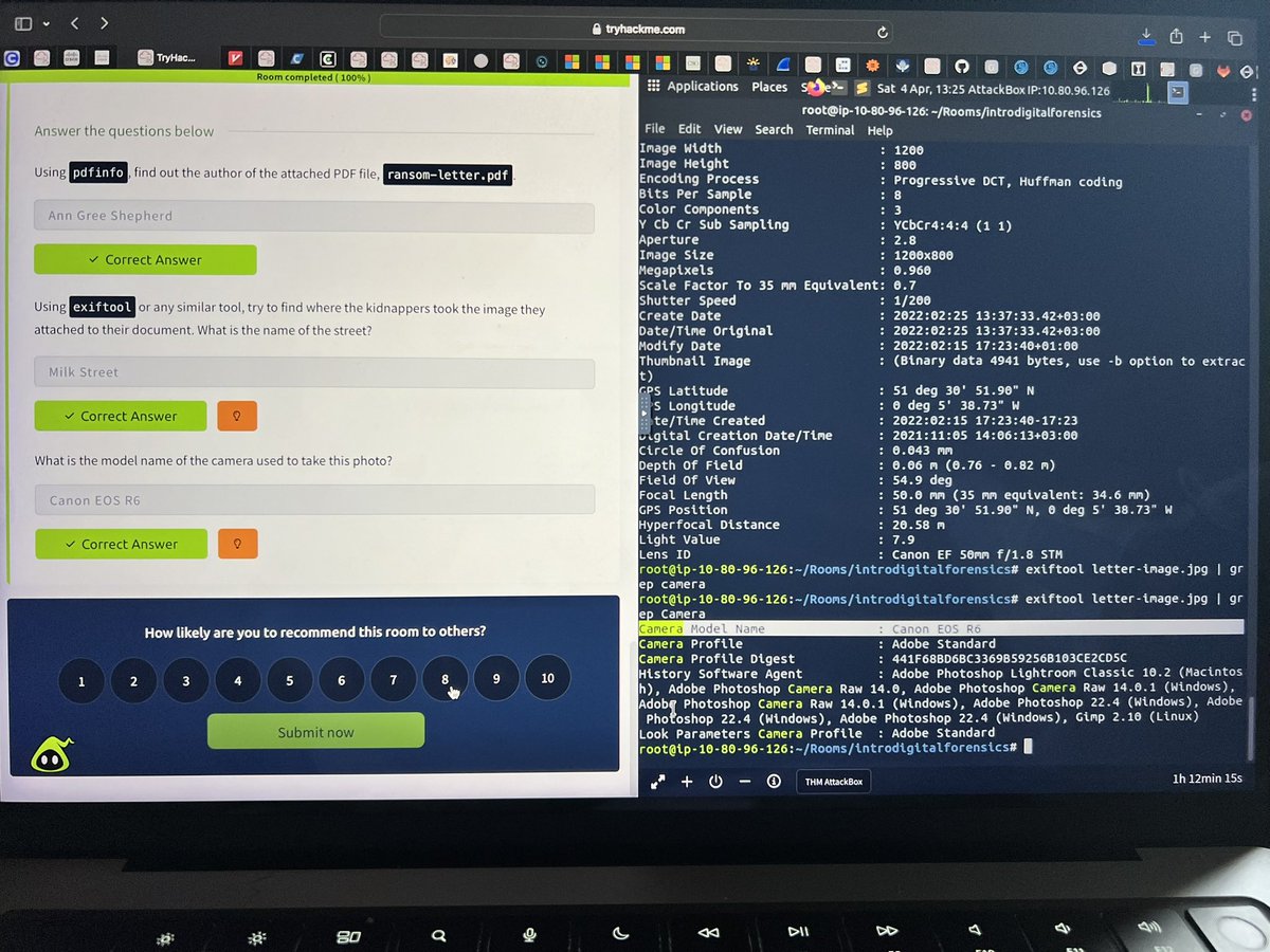 peachnez28's tweet image. Day 94: Road to being a Cybersecurity Analyst🛡️ 
I completed the digital forensic fundamentals room and almost wrapping up on Incident Response fundamentals room on THM.
Cc: @segoslavia #CyberSec