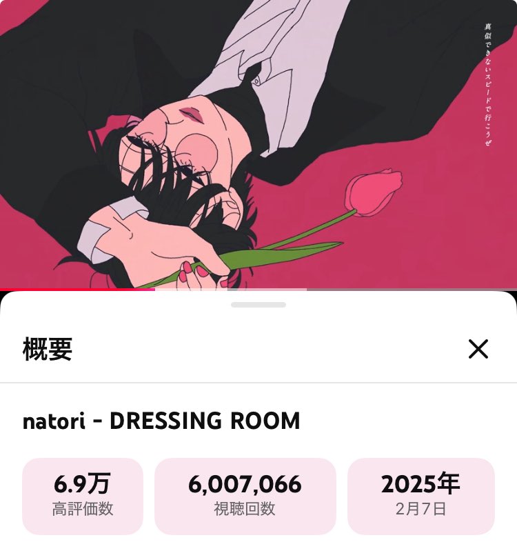 taka_3307's tweet photo. DRESSING ROOM MV YouTube 600万回再生おめでとうございます🎉💓✨🌷🪞💕👓🐰🎁👔👚
真似できないスピードで行こうぜ
#なとり #DRESSING_ROOM https://t.co/atGIuMbYVh