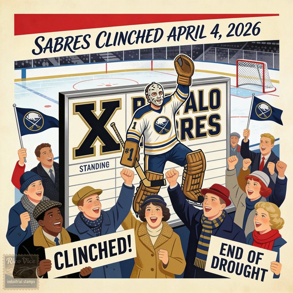 BallieJr's tweet photo. ParachutePrice: SABRES CLINCHED https://t.co/tiep2kDUI3

#SabreHood    #LetsGoBuffalo https://t.co/VRWq2mUf3D