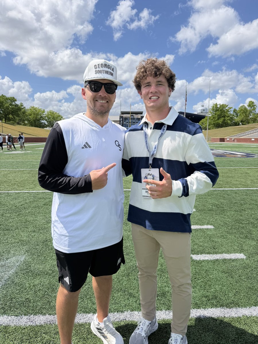 RoccoReiss's tweet photo. Had an awesome time at the Georgia Southern spring game today! Love the energy and atmosphere here in my hometown of Statesboro. Big Thanks to the coaching staff for having me out 🦅 #HailSouthern @CoachRyanAplin
@GSCoachHelton @CoachWillis_
@chrisdavis_CD @CoachCrenshaw @CoachMizellGSU @CoachTaylorReed
@GSBevill @BAGators1
@AaronPh02695776 @CoachCHopkins