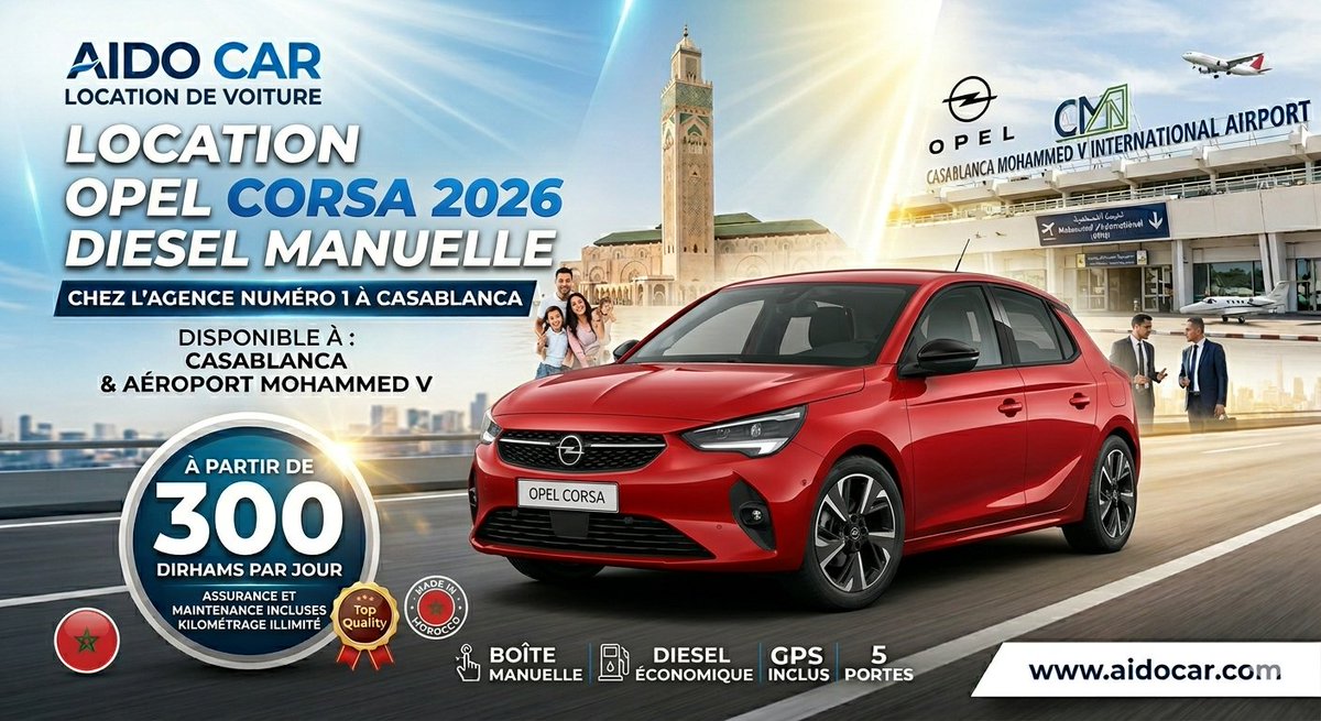 Aidocars's tweet photo. https://t.co/TQc033s8W6  #location_voiture #casablanca_maroc #opel_corsa https://t.co/wSzlDejgTK