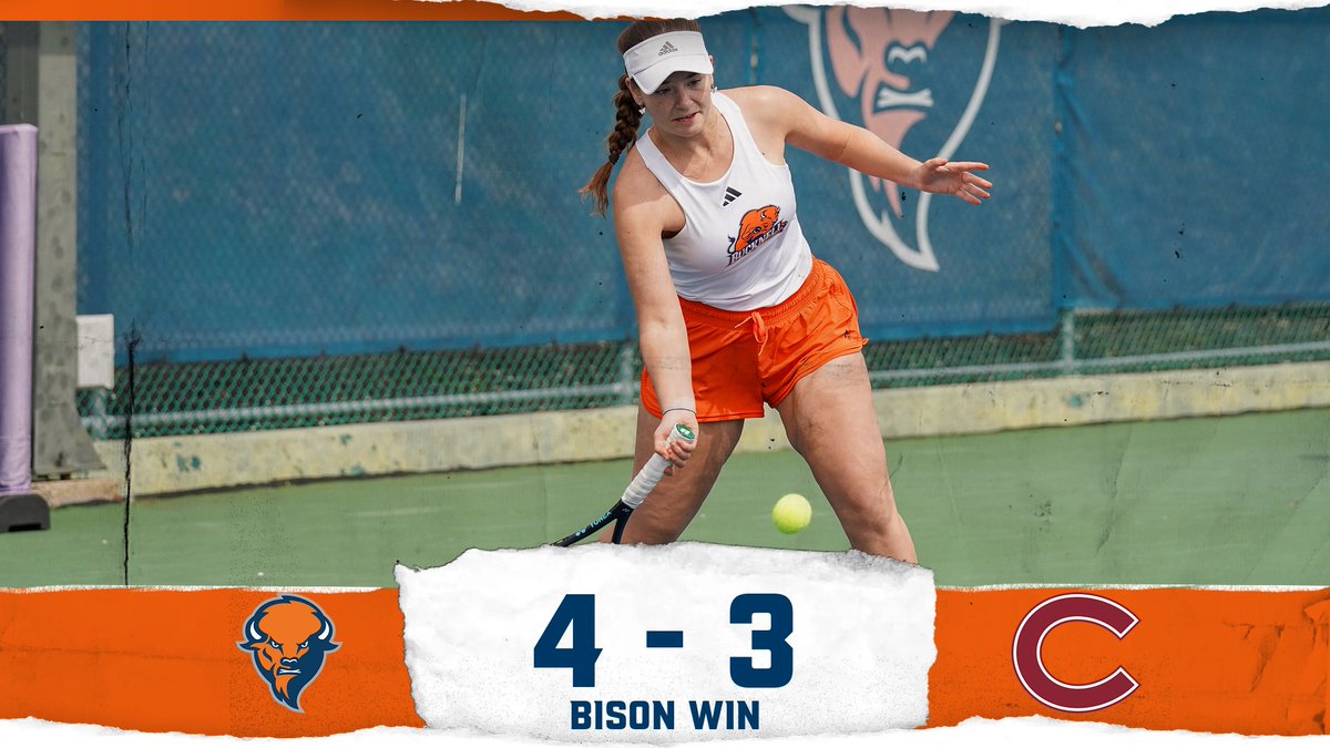 Bucknell_WTEN's tweet photo. BISON WIN!!! Mirra Manolov clinches Bucknell's first Patriot League win of the season as the Bison defeat Colgate 4-3 at home on Saturday! #rayBucknell https://t.co/h0VGMqsl6I