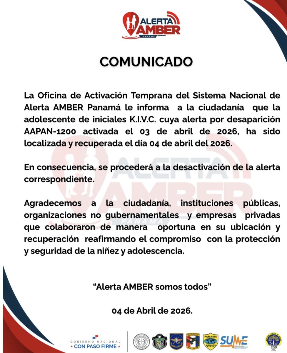 Alerta Amber Pmá tweet media