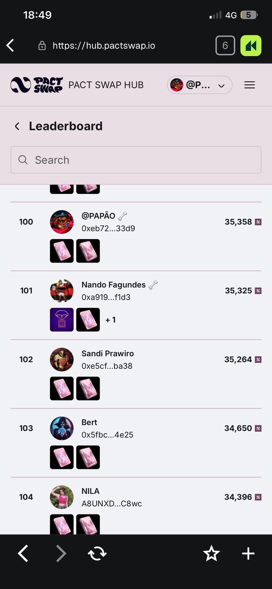 Approximately 40 days ago my placement was +5000, today I am still completely satisfied, I just got placement 100. Interacting with this project and completely satisfied with this DEX which, in addition to the low fees, is also fast. We continue to seek position 50.
<a href="/Pact_Swap/">Pact Swap Labs</a>