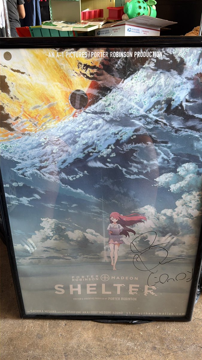 butacson's tweet photo. Wonder if this Porter Robinson signed Shelter poster is still desirable to others… 🤔 https://t.co/xUrBJeK4lg