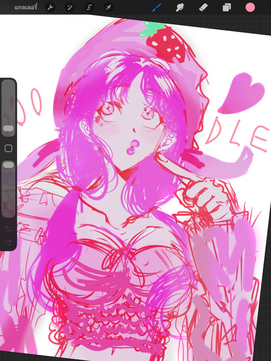 kuncoke2003's tweet photo. Doodle or practice or blah blah 
( just want to draw a girl with pink color theme) https://t.co/ciI0WsmInK