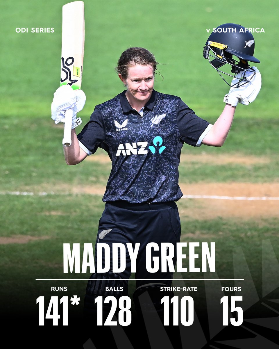 WHITE_FERNS's tweet photo. Weapon! Maddy Green's career-best knock and 3rd ODI hundred π
πΈ = @photosportnz | #NZvSA https://t.co/fPKtJGuJNZ