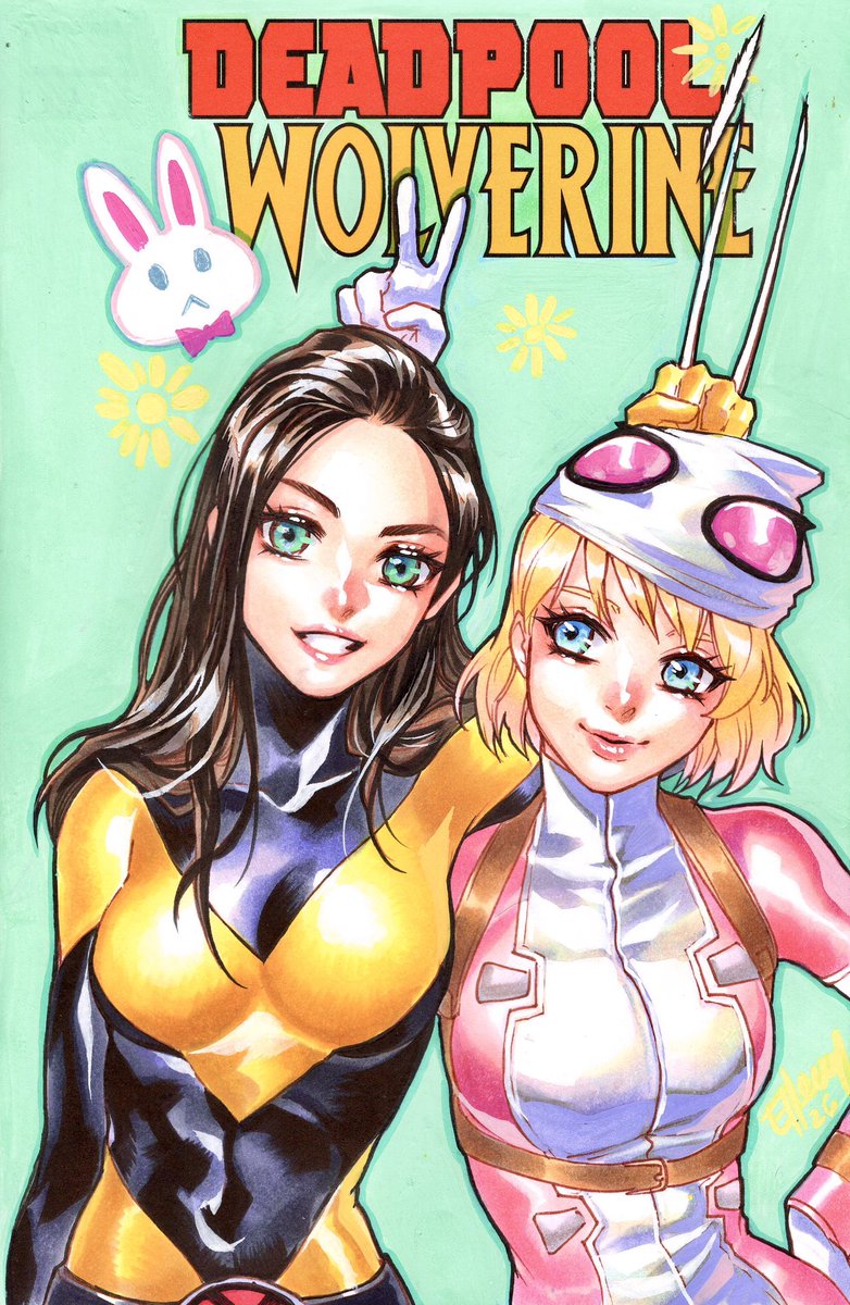 art_of_ellery's tweet photo. My new Gwenpool and X23 Sketchcover offering for this week at @raremarq 💕 #gwenpool #x23 #laurakinney #xmen #deadpool https://t.co/KiZqGhcyoD