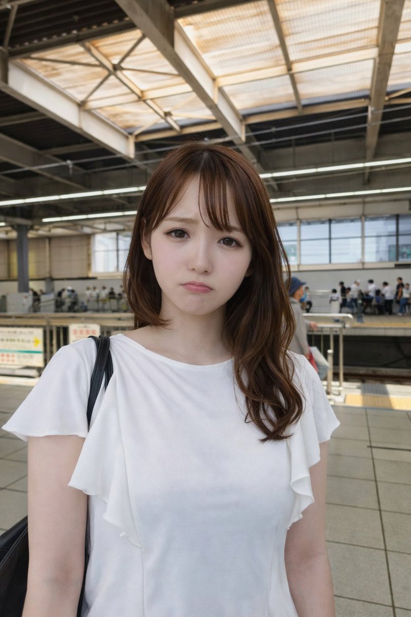 shigure_AI_'s tweet photo. 電車を乗り間違えました。
#SHIGURE　#オフショット　#駅 https://t.co/hn39xJPobD