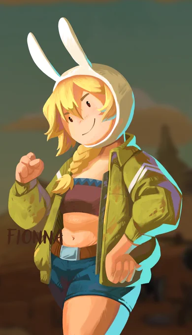 visual novel mockup with farmworld hunter and fionna the bgs are taken from the show, done by efrain farias #fionnaandcake