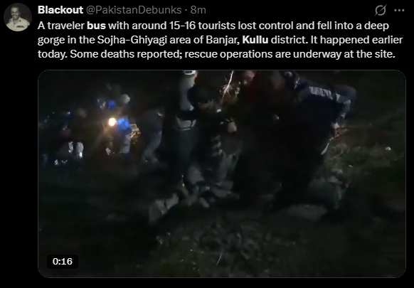 ResistDefiant's tweet photo. A traveler bus with around 15-16 tourists lost control and fell into a deep gorge in the Sojha-Ghiyagi area of Banjar in Shitpower India.

A pandit told the bus driver that Bhagwan will bless the bus and it will fly over the mountains. Driver believed it.

Karma is bitch !!! https://t.co/FKif8CNubn