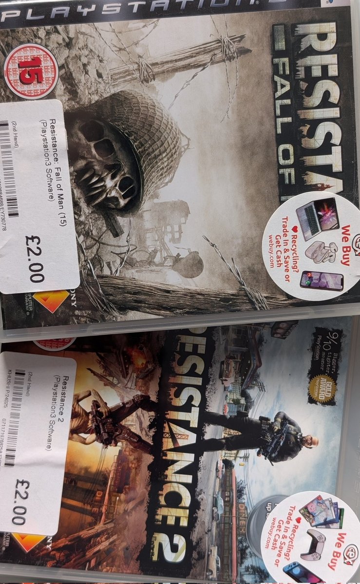 JohnnyBaz85's tweet photo. Picked up these classic bad boys today! Now to make the time to replay them both 😅
#ResistanceFallOfMan #Resistance2 #InsomniacGames #PS3 #ItOnlyDidEverything #Playstation3 https://t.co/PP9rZUdzdd