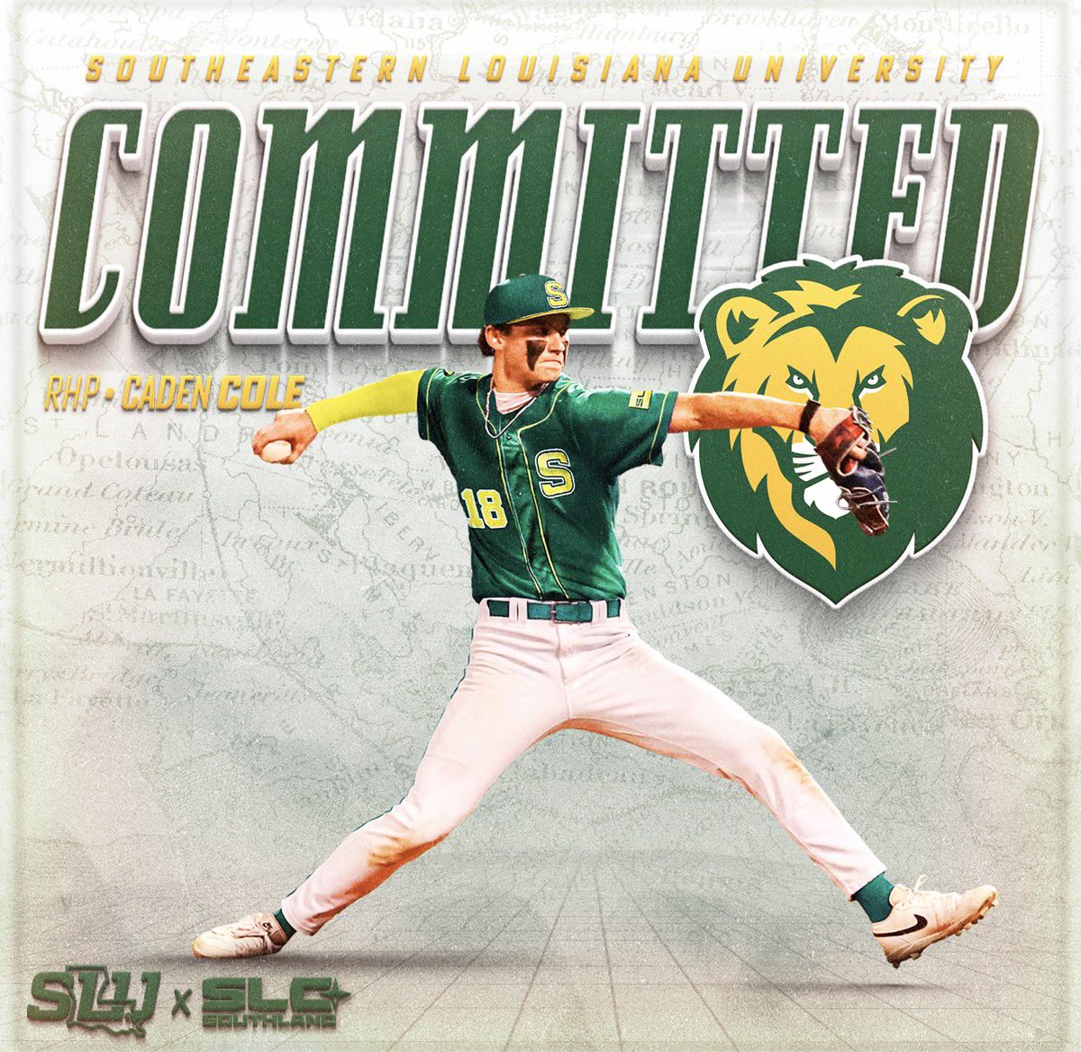 Caden_Cole4's tweet photo. Beyond blessed and excited to announce my commitment to continue my academic and athletic career at Southeastern Louisiana University to play Division I baseball. I want to thank God, my family, coaches, and teammates for their constant support and for helping me become the player and person I am today. It has always been my dream to play Division I baseball, and I’m incredibly grateful for the chance to make that dream come true. Lion up!!🦁