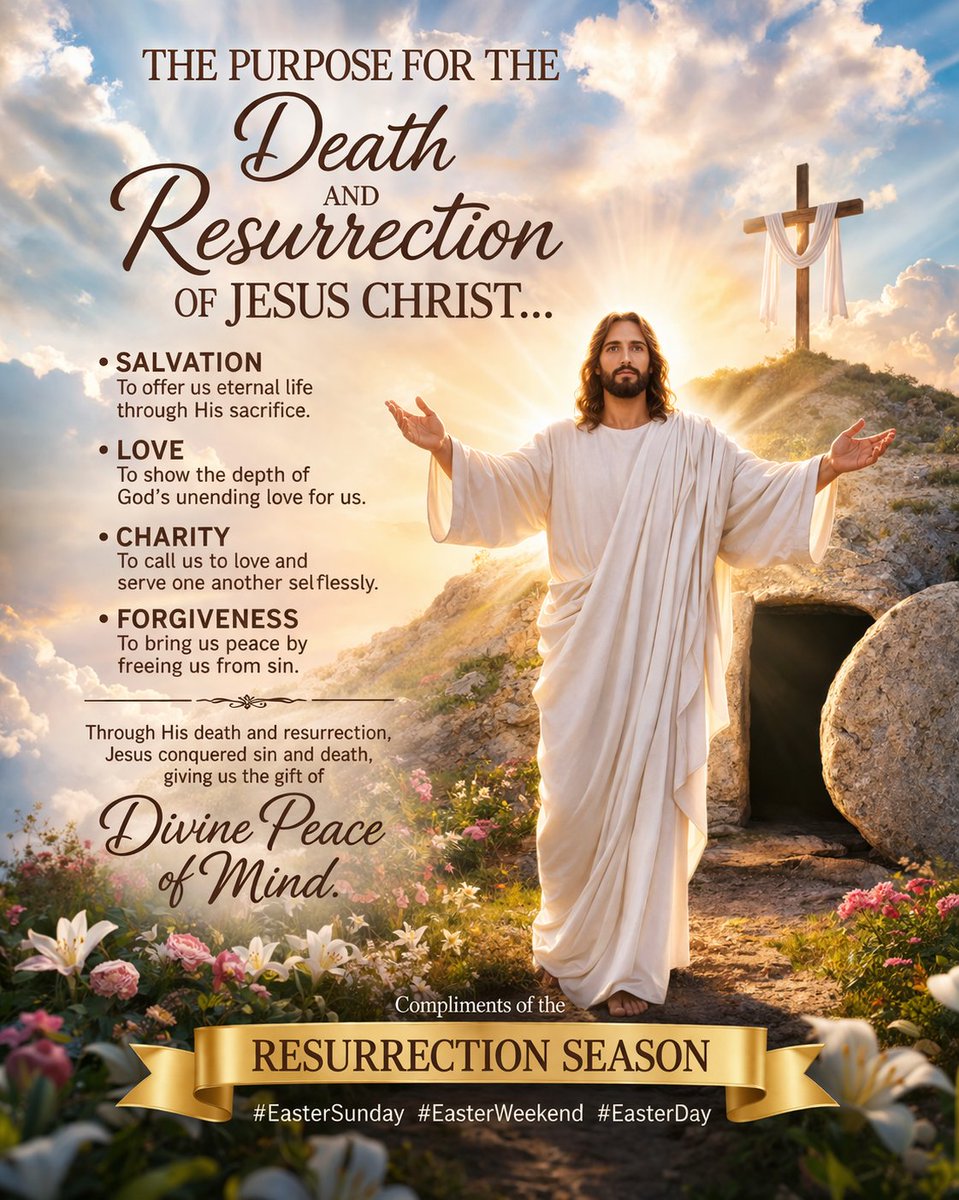 merobeet's tweet photo. rust the Purpose for the Death and Resurrection of Jesus Christ... 

Do your best to Reconcile with the Intention of the Message of Salvation, Love, Charity &amp; Forgiveness that Generates Divine Peace of Mind. 
Compliments of the Resurrection Season #eastersunday  #easterday https://t.co/6TFu0RKagv