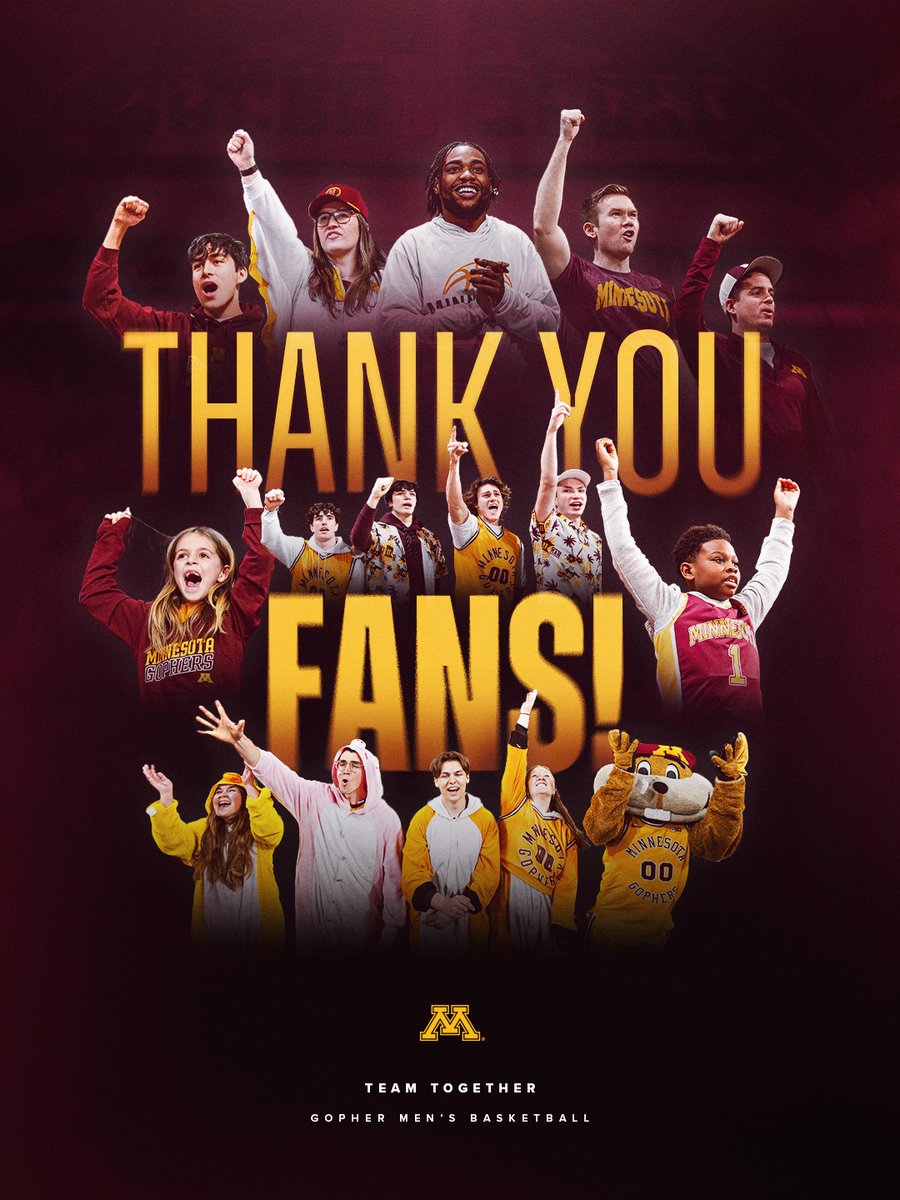GopherMBB's tweet photo. Thank you, Gopher Nation 〽️

We appreciate your constant support all season long! Go Gophers! 

#TeamTogether https://t.co/15NeanjLvo