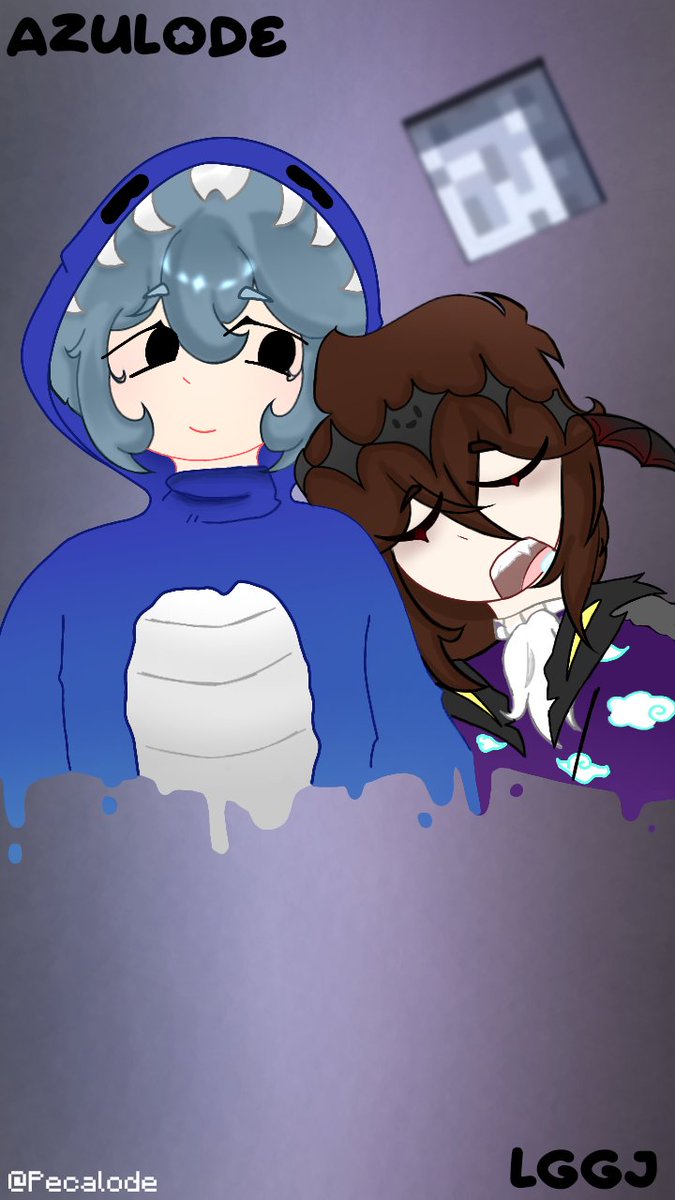 Pecalode's tweet image. Desenho dessa amizade maravilhosa @azulode @Lggjotinha (eu amei ver eles fazendo vídeo juntos) #Azulode #Lggj #Fanart