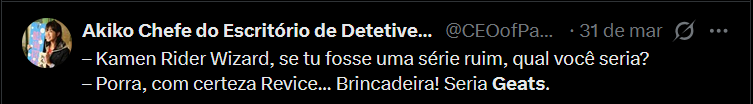 Kamen Rider de Minas Gerais tweet media