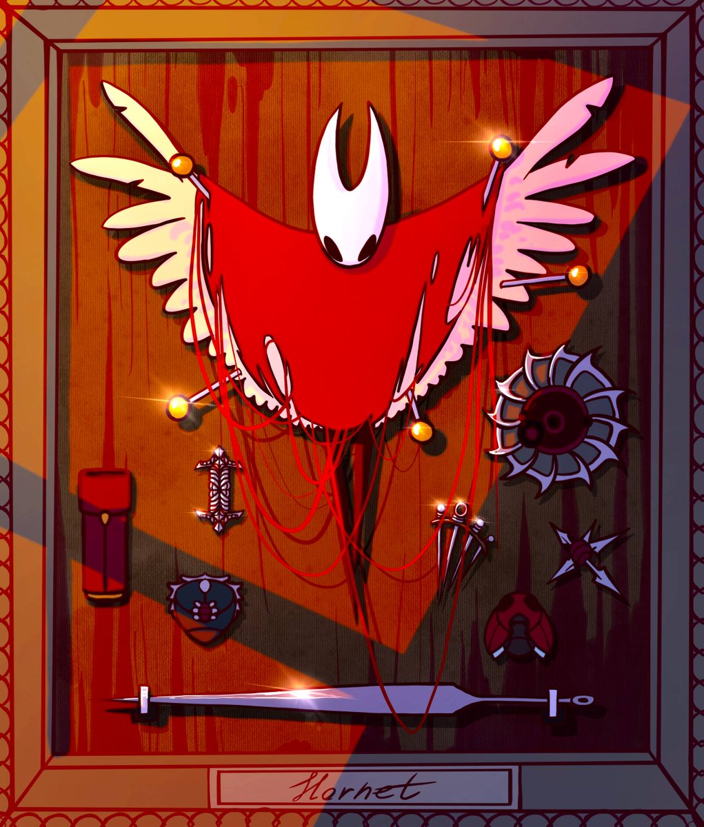 SakHirok's tweet photo. I'm rocking out in style, drawing everything in sight.

In the middle of the night, the idea for Hornet came to me, like a butterfly pinned to the canvas with needles.
#hollowknightart #hollowknight #hollowknightsilksong #hollow_knight #hornet #HollowknightHornet #Silksong https://t.co/7oJALtilG2
