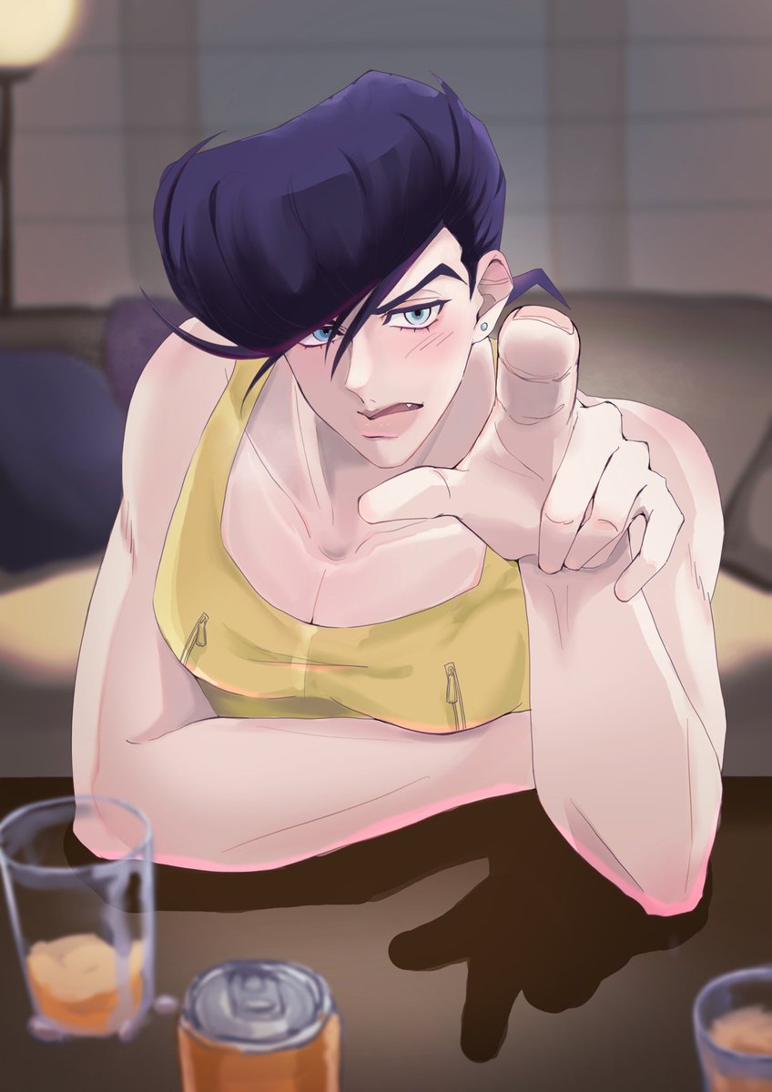 lt__x_x's tweet photo. 「次はアンタが飲む番っスよ…」
⚠︎︎ 仗助が大人になった時の勝手な妄想です🙏🏻

#JJBA #jjbafanart #josuke https://t.co/M1ZFYruBmA