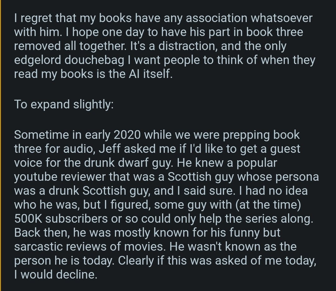 icefire1946's tweet photo. @fandompulse This is from his comments on a reddit post from over a year ago. Its only coming up now because of the adaptation announcement.  Not the other way around. https://t.co/amd03AJJ7R
