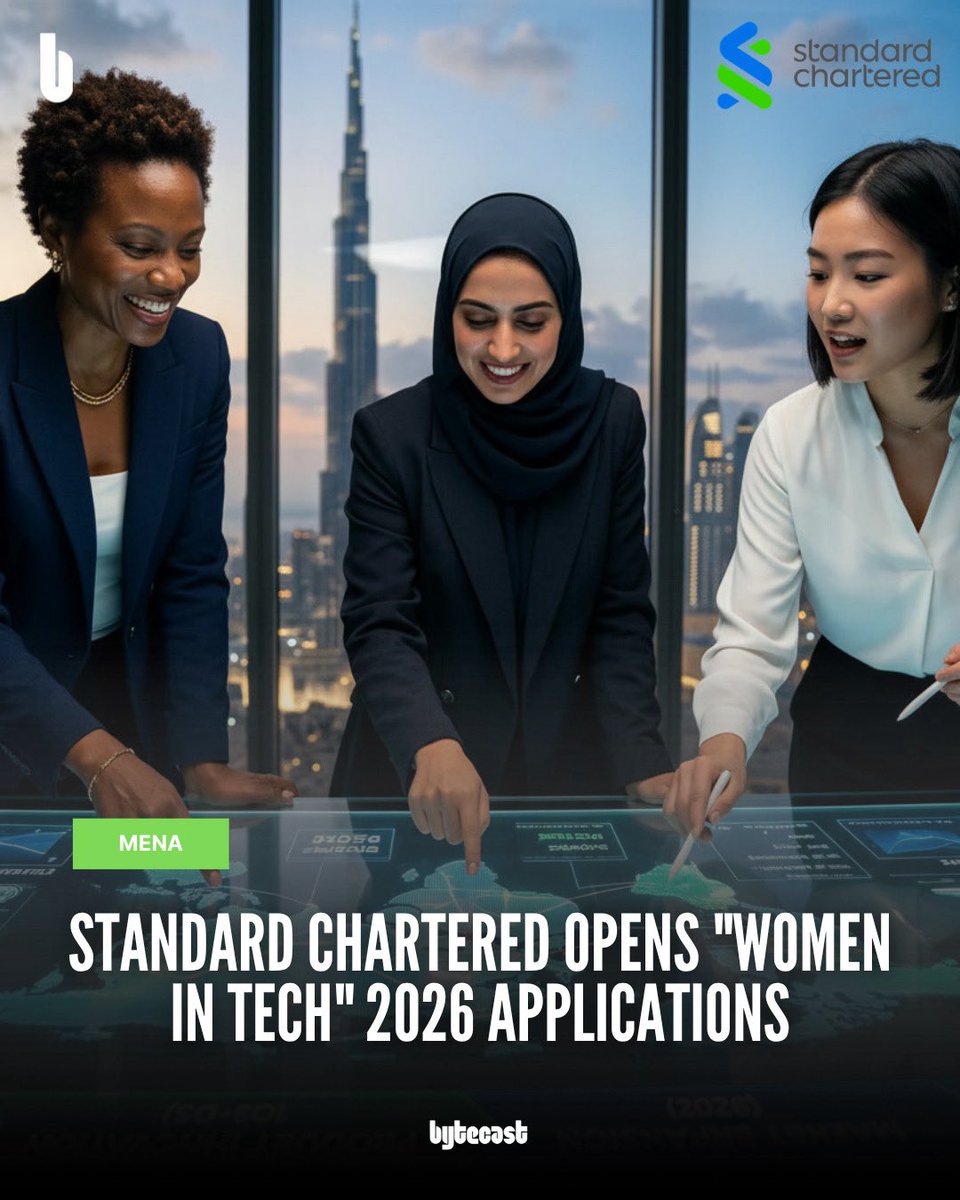 bytecastdaily's tweet photo. Standard Chartered just launched the 8th edition of the "Women in Tech" Accelerator. This isn't just another trophy—it’s a global launchpad for serious scale. https://t.co/d3Q2oSMx6I