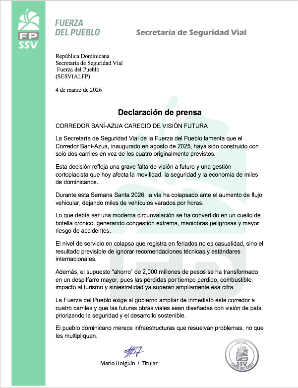 marioholgu56410's tweet photo. La circunvalación de Baní colapsó por falta de visión de país. Lo que se ahorró en desvirtuar un diseño por fotos en inauguración se está gastando en operativos de prevención de siniestros y víctimas. @LeonelFernandez @FPcomunica @VialRd https://t.co/kPqLSWbUXP