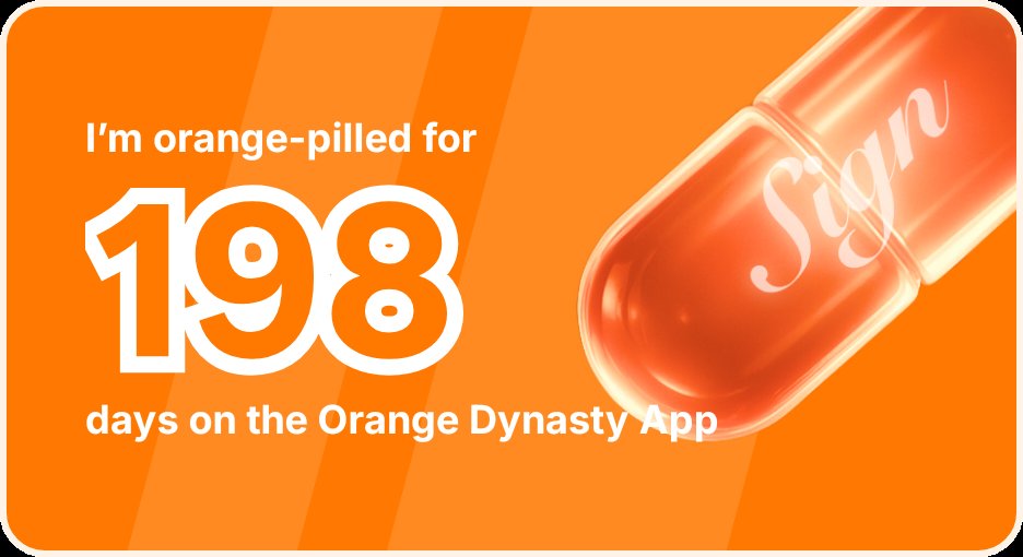 I've been Orange-Pilled and Seeing Signs for 198 days 👀🧡🐉.Join the app and be a better version of yourself!
orange.sign.global/app?user=1WCVO…