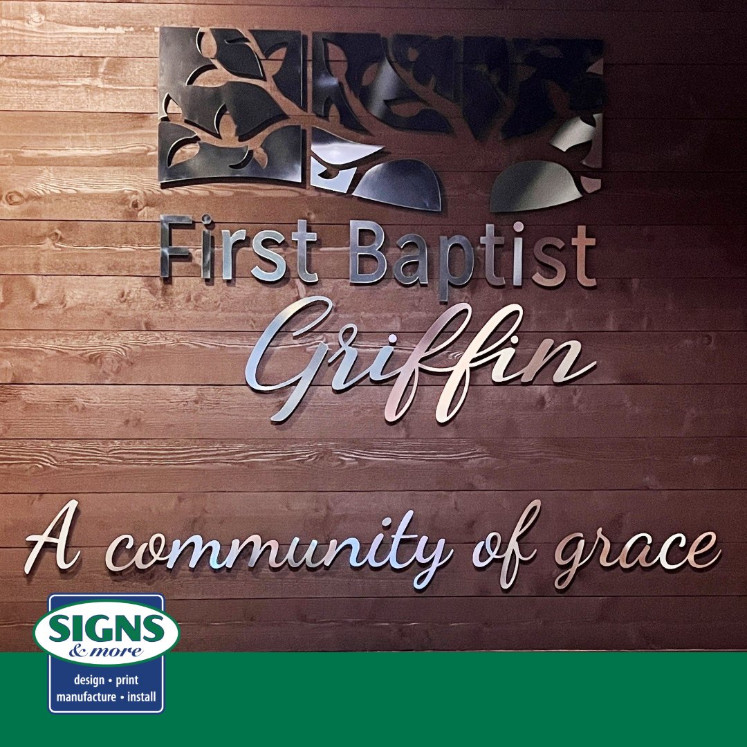 signs3859's tweet image. Three-piece lobby branding upgrade for First Baptist Griffin in Griffin, Georgia.

#GriffinGA #MetroAtlanta #ChurchSignage #LobbySigns #InteriorSignage #WallLogo #DimensionalLetters #CustomSigns #SignInstallation #SignsAndMore