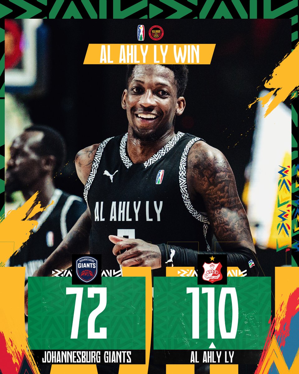 NO DOUBT 🇱🇾🔥
Al Ahly Ly 🇱🇧 take down Joburg Giants 🇿🇦 and punch their ticket to the BAL Playoffs!