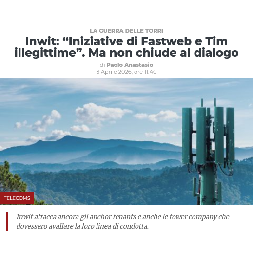nicolaborsetto's tweet photo. 🔵 INWIT risponde colpo su colpo
@Key4biz @PaoloAnastasio1 @INWIT_Official @TIM_Official @GruppoTIM @Swisscom @FASTWEB
👉 Link all'articolo: https://t.co/9WZCbe3Od0
#inwit #towerco #tlc https://t.co/pe5qN7HoQi