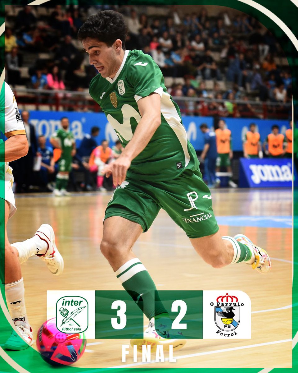 ClubInterFS's tweet photo. ⏰ 40' | 3-2 | 🏁 ¡Finaaal, finaaal, finaaal en Torrejón de Ardoz! 📍
¡Victoria trascendental del equipo! 🙌
¡Gracias por el apoyo AFICIÓN! 😍
#InterOParrulo #InteristaSoy💚💙 https://t.co/VWCIyo0tTg