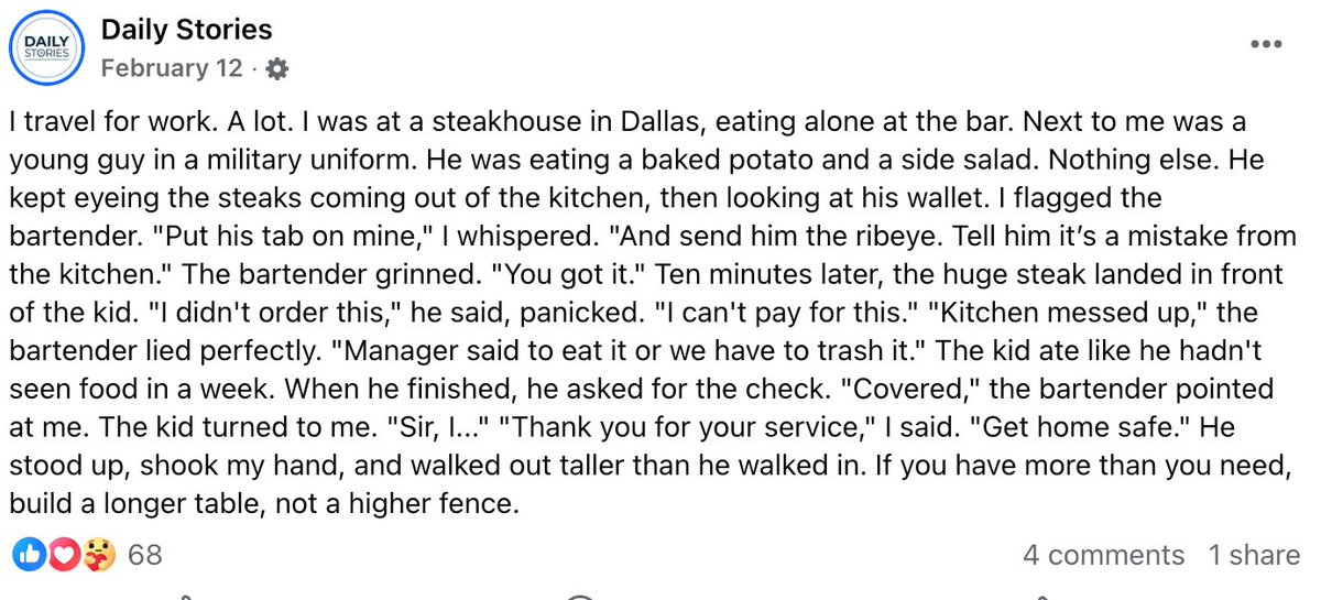 <a href="/MikeBales/">Mike Bales 🫡🇺🇸</a> Cool story. You should tell people you copy and pasted it.