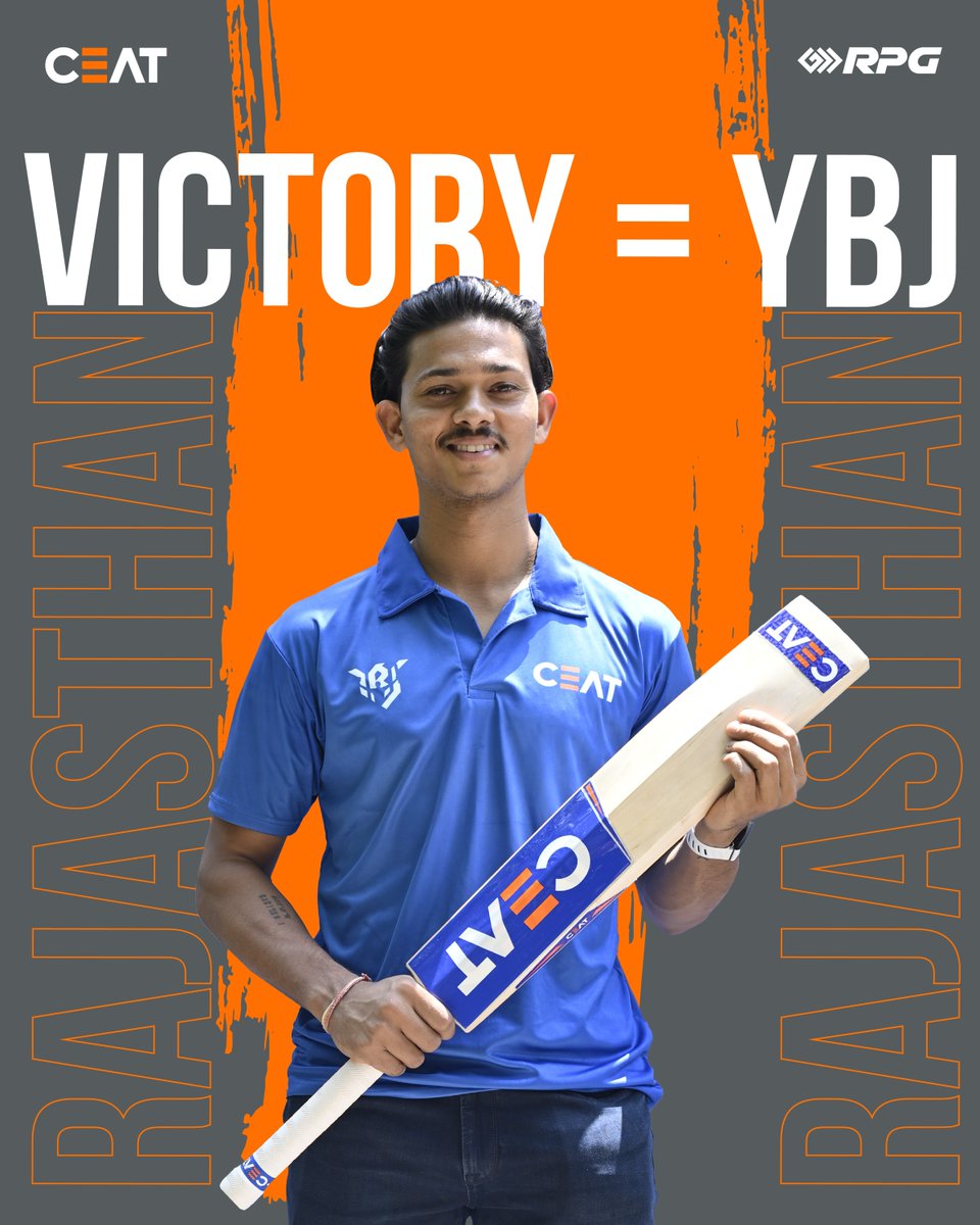 CEATtyres's tweet photo. Built the innings, owned the ending.

[GT vs RR, Yashasvi, YBJ, Win, CEAT, This Is RPG] https://t.co/ksg0APeDUq