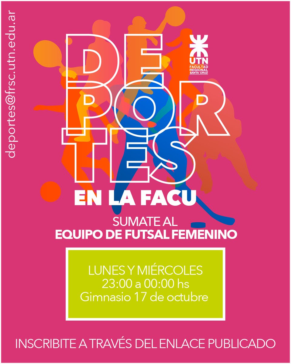 utn_frsc's tweet photo. ¡Se arman los equipos! ⚽🏀🏐 
Vos: ¡PONETE LA CAMISETA! 👟🔥 y anotate en los Deportes de la UTN

Ya tenemos confirmados los primeros días y horarios para que te organices y no te quedes afuera. https://t.co/X1gEBHI7JZ