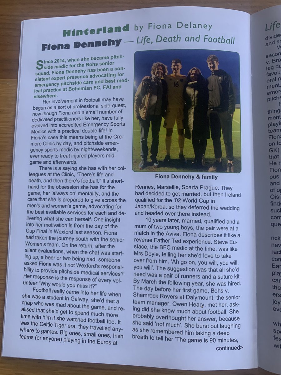 SeanOCualain's tweet photo. Nice interview with my beloved ❤️ into today's match programme for Bohs against Glentoran in the Women's All Island Cup game 🔴🌑#DublinsOriginals #Bohs #LOI https://t.co/6PoibN0PJu