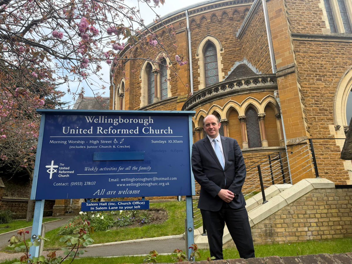 davidgoss's tweet photo. It was great to drop into the coffee morning at Wellingborough United Reformed Church and see the wonderful displays marking 150 years of the church and its place within the wider Christian community, alongside an exhibition celebrating 500 years of the Bible in English.

The current building on the High Street dates back to 1876 and was built through the efforts and fundraising of local people. 

A real testament to the strength of community spirit in Wellingborough.

Thank you to everyone for the warm welcome and for sharing such an interesting part of the town’s heritage.