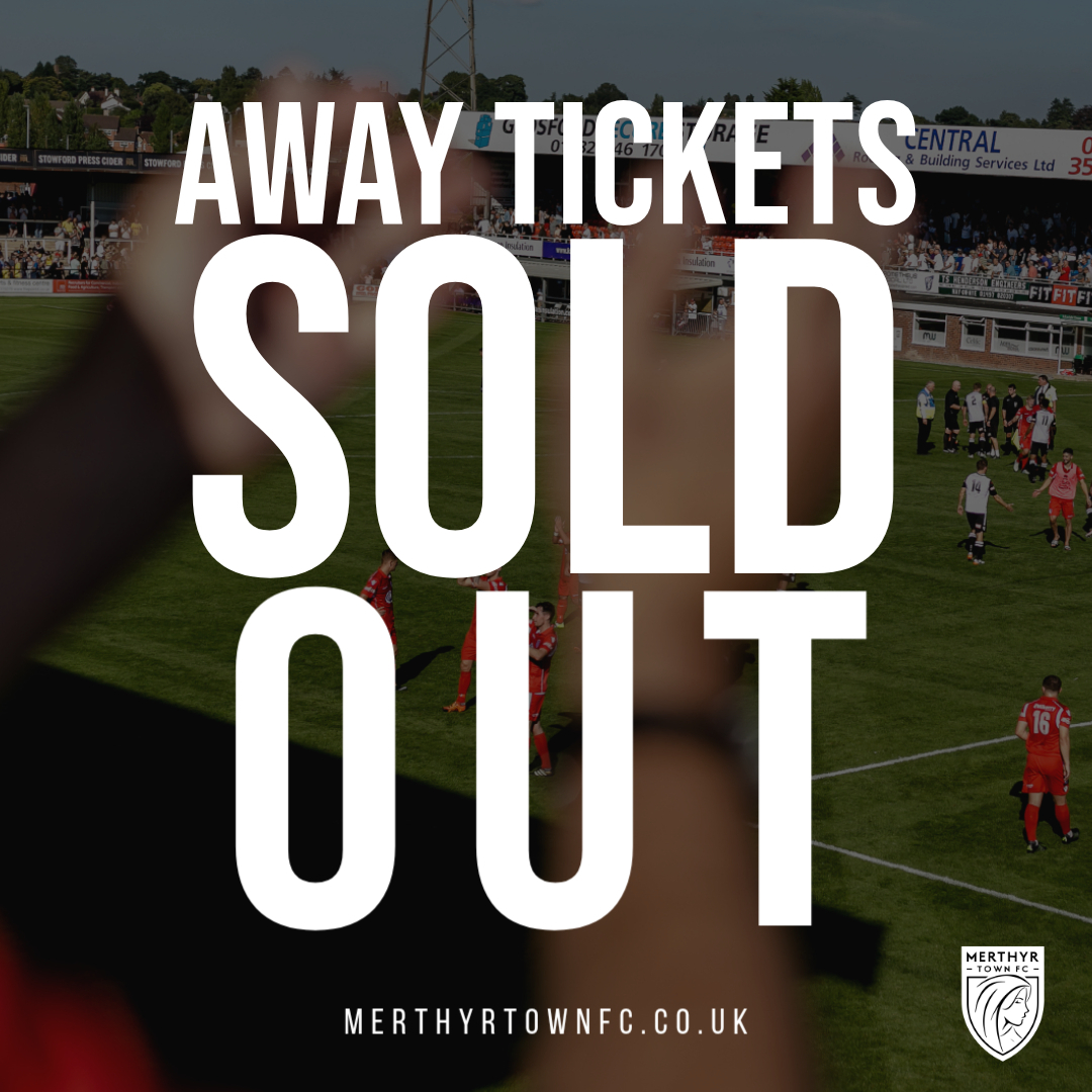 𝗦 𝗢 𝗟 𝗗  𝗢 𝗨 𝗧 ❌

Over 650 Martyrs will be backing Paul Michael and his team at Edgar Street on Monday.

🗣️ Incredible Martyrs, we are going to need every single one of you! 

#OurTownOurClub | #WeAreMerthyr