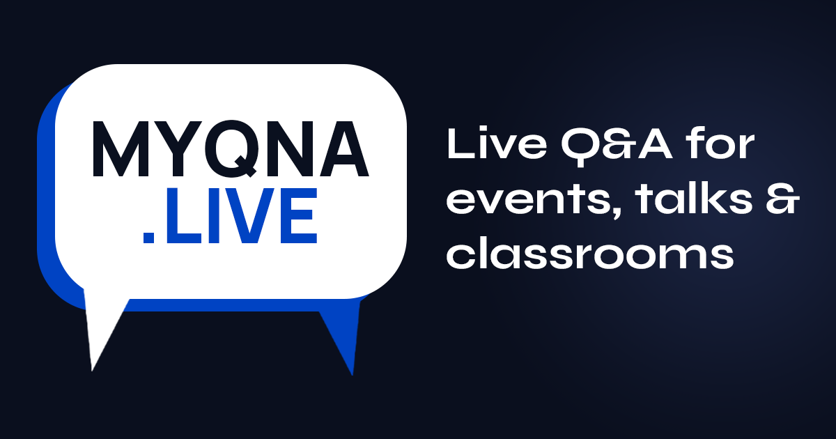 MyQnALive's tweet photo. Whether it's a keynote, a workshop, or a classroom session, https://t.co/szwNKhxBiR makes real-time 

Q&amp;A seamless and engaging.
Stop talking at your audience and start talking with them. 💬✨

Check it out: Link in Bio
#PublicSpeaking #InteractiveLearning https://t.co/oV4SOhC7NM