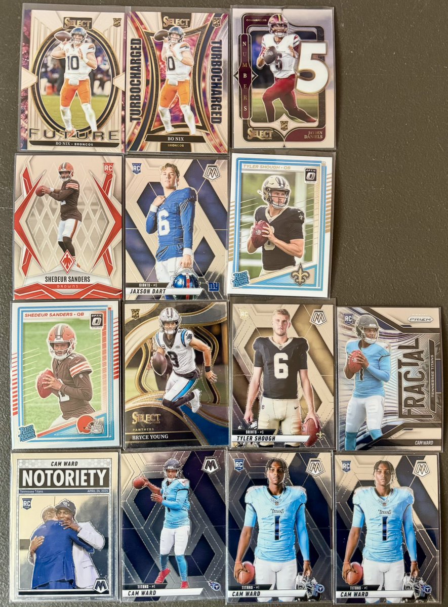 Football Card Stack $1 Each Football Rookies: QB’s $5 shipping, free $50+ $1 PWE Stacking ...