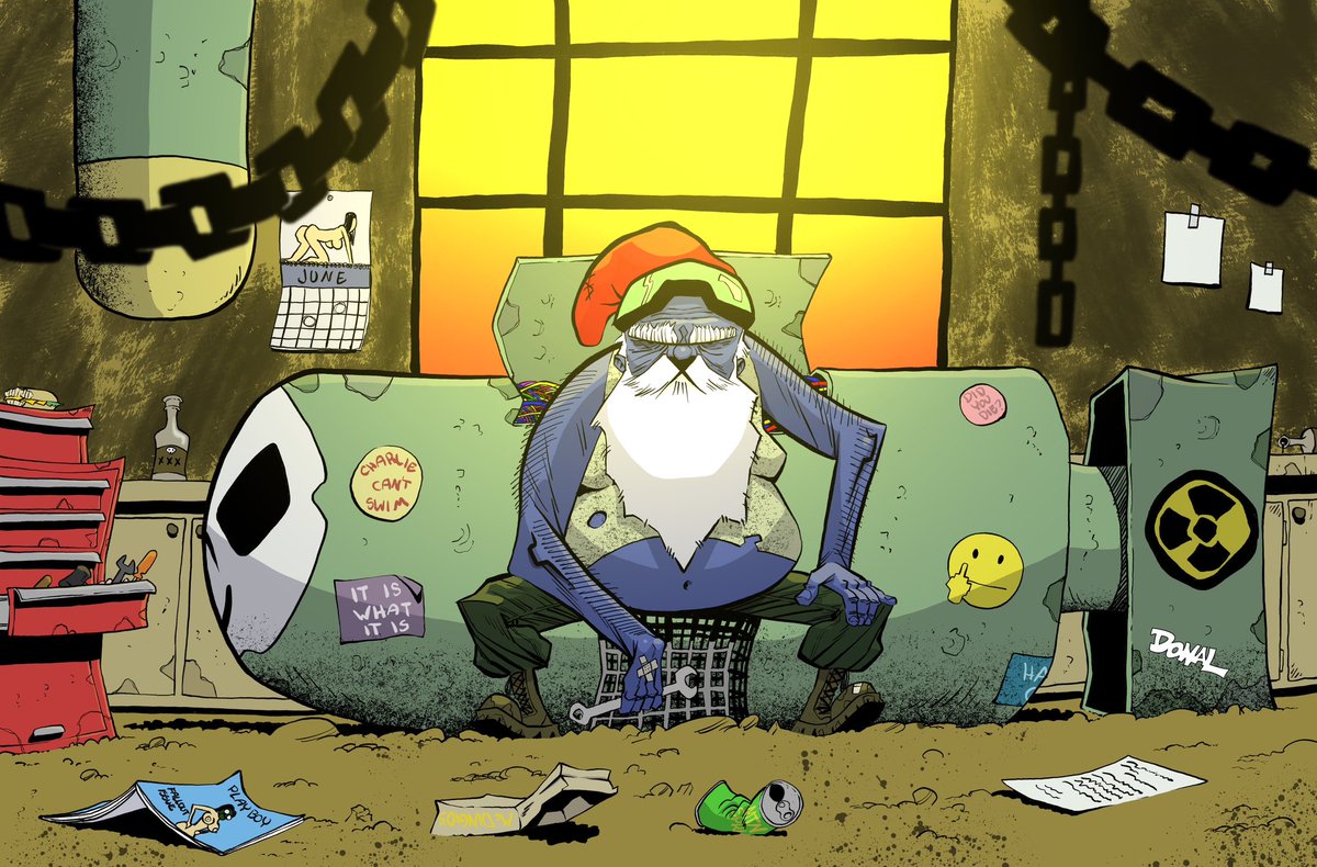 Jack_Stewart's tweet image. Feeling Blue, Part I.

#PapaSmurf

@DonalTDeLay's awesome interpretation of 
@AdamArcherArt's Nuclear Nerd original "Papa Smurf" character!

You'll see Papa in our upcoming @nuclearnerds comic #TheShoah!

#colors #characters #comics #madness