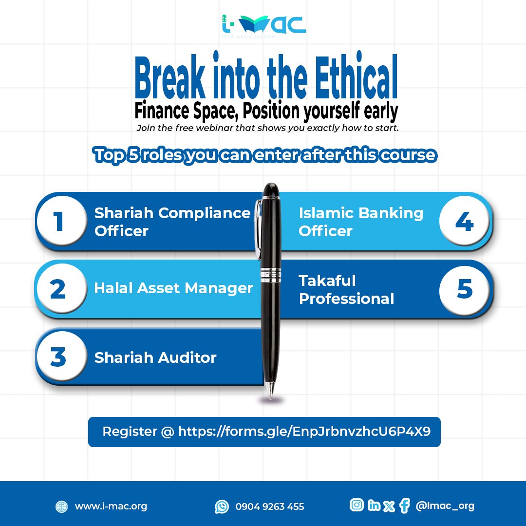 IMAC_ORG's tweet photo. Start your journey in ethical finance today. 

Gain the clarity, direction, and practical insights you need to confidently take your first step into a purpose-driven career. 

 https://t.co/HfUEtuDk7D https://t.co/QtB3NbMLwL